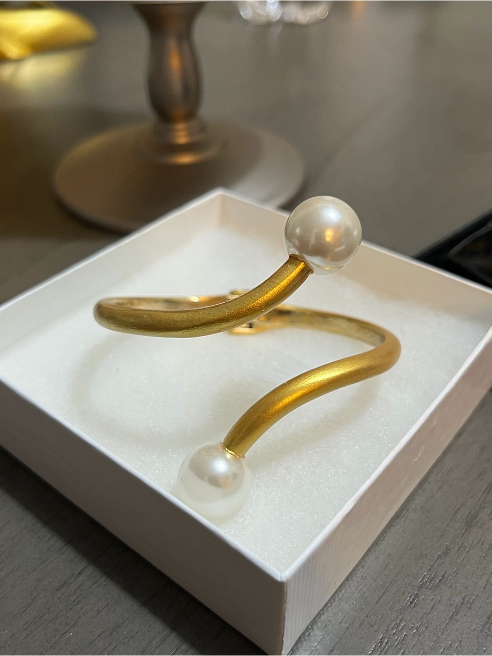 Bangle Accessory Matte Gold with Pearl✨ - Picture 6 of 7